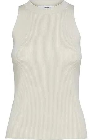 SELECTED Damski top z dzianiny, bez rękawów, , L
