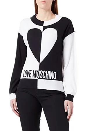 Moschino Damski sweter z długim rękawem z okrągłym dekoltem, , 40
