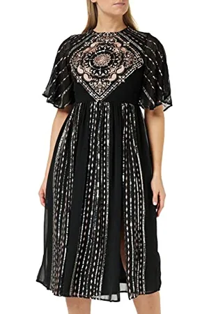 Frock and Frill Damska sukienka zdobiona specjalną okazję, czarna, 12