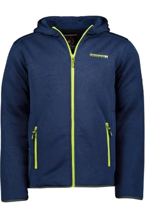 Geographical Norway Męski gruby polar męski ciepły zamek błyskawiczny - kurtka zimowe ciepłe męskie miękkie bluzy z podszewką z długim rękawem - idealna jesienno-zimowa (granatowa 3XL), , 3XL