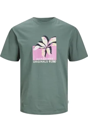 JACK & JONES Koszulka chłopięca Jortampa AOP Branding Tee SS Crew Jnr, Laurel Wreath, 128
