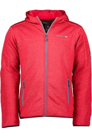 Geographical Norway Męski puzon gruby polar męski ciepły zamek błyskawiczny - kurtka zimowe ciepłe męskie miękkie bluzy z podszewką z długim rękawem - idealna na jesień i zimę (czerwony L),