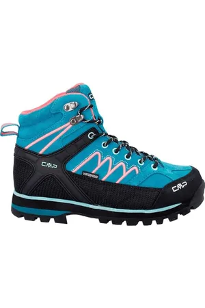 CMP Moon Mid Wmn Trekking Shoe WP, Walking Damski, Teal-Red Fluo, 37 EU, , 37 EU
