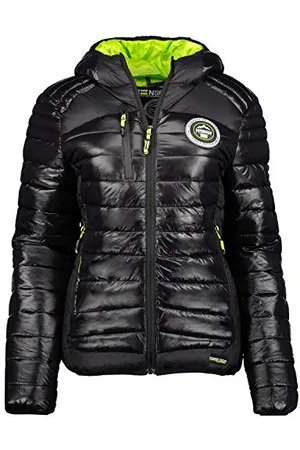 Geographical Norway Damska kurtka wiatrówka Bambway Damska kurtka outdoorowa z długim rękawem, płaszcz przeciwdeszczowy, na wędrówki, wiosna, lato, jesień, zima (czarna L), , L