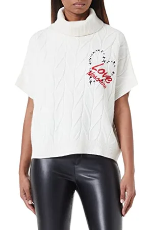 Moschino Damski sweter oversize fit turtleneck Whit Heart and Logo Embroidery O sweter, , 40