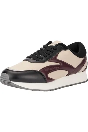 Calvin Klein Męskie trampki retro Runner wielowarstwowe YM0YM01117, beżowe (Eggshell/Bitter Chocolate), 45 EU, , 43 EU