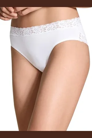 Calida Damskie majtki Natural Comfort Lace Slip, białe, normalne