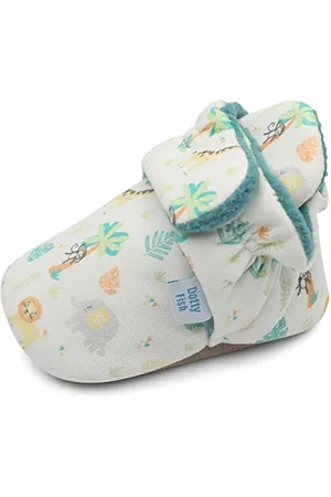 Dotty Fish Botki dla niemowląt. Wygodne ciepłe buty polarowe kapcie dziecięce. Zimowe buty z podszewką z bawełny. Antypoślizgowa miękka skórzana podeszwa. 0-18 miesięcy., , 0-6 mesi
