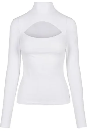 Urban classics Damska koszulka z długim rękawem z wycięciami, , 5XL