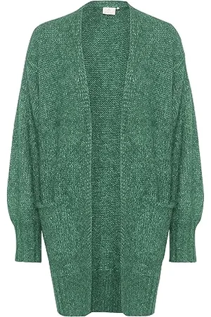 Kaffe Damski kardigan długie rękawy luźny krój z przodu kieszenie Thigh Length damski, , M