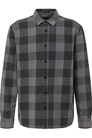 Mavi Męska koszula Check Shirt koszulka, szara, XL (DE), , XL