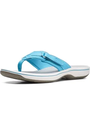 Clarks Damskie klapki Breeze Sea, Wodny syntetyczny, 42.5 EU