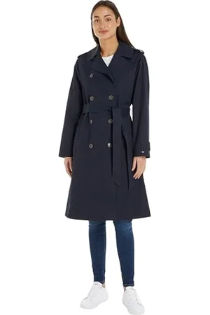 Tommy Hilfiger Damskie bawełniane klasyczne trencz tkane płaszcze, , 72
