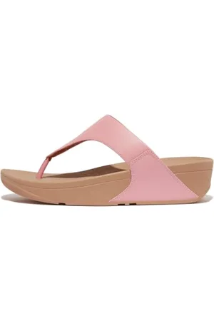 FitFlop Damskie skórzane sandały LULU Toepost, różowe, 9 UK, , 43 EU