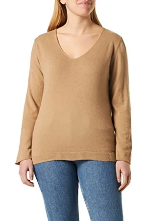 Mexx Damski sweter z dekoltem w serek, wielbłąd, L
