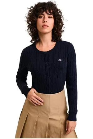 GANT Stretch Cotton Cable Cardigan, , L