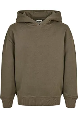 Urban classics Dziewczęca bluza z kapturem Girls Organic Hoody, oliwkowa, 134/140