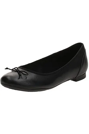 Clarks Damskie baletki Couture Bloom Ballet Flat, Black Leather, 38 EU, , 38 EU