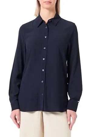 Tommy Hilfiger Damska koszula Fluid Vis Crepe Regular Shirt Ls Casual Shirts, niebieska, 36, , 62