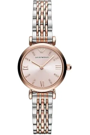Emporio Armani Zegarek damski, T-Bar z dwoma wskazówkami, zegarek ze stali nierdzewnej, rozmiar koperty 28 mm, , 28 mm, Classic