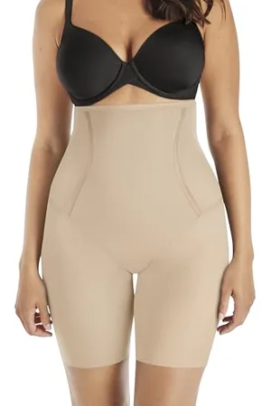 Maidenform Damskie mocne podstawy – wyszczuplające uda z wysokim stanem, Beżowy (Latte Lift), M