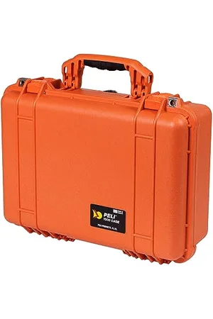 Peli 1500 Wodoodporna skrzynia na lustrzankę cyfrową, lustrzankę jednoobiektywową, soczewki, aparat fotograficzny i drony, wodoszczelna (IP67), pojemność 40 l, bez pianki, pomarańczowa
