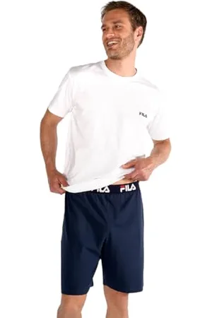 Fila Piżama męska krótka 100% bawełna, męska bielizna nocna, miękki i wygodny zestaw, rozmiar S, , S