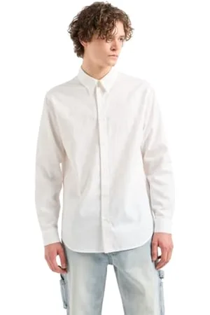 Armani Exchange Męska koszulka z długim rękawem żakardowa bawełniana All Over Logo Button Down Shirt, , L