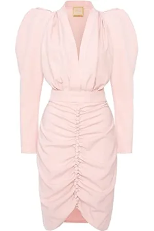 Swing Damska sukienka ołówkowa Laura, elegancka, na imprezę, koktajl, wieczór, biznesowa, odświętna, ołówkowa, bodycon, dekolt w serek, długość do kolan, długi rękaw, czerwona, , S