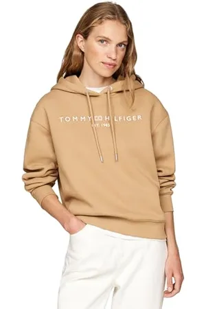 Tommy Hilfiger Damska bluza z kapturem MDRN REG CORP LOGO WW0WW43598, klasyczna khaki, XXS, , XXS