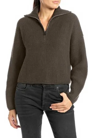 Replay Damski sweter wełniany Cropped, , S