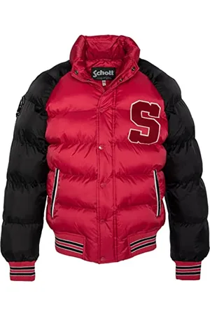 Schott NYC Austin Dwukolorowa kurtka puchowa Schott, czerwony/czarny, S dla dorosłych