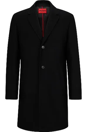 HUGO BOSS Męski płaszcz Malte2341 z mieszanki wełny z guzikami orzechowymi, , 52