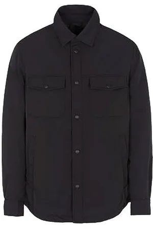 Armani Exchange Męska kurtka dżinsowa z długim rękawem, duże kieszenie z przodu, casualowy krój, , L