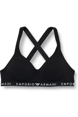 Emporio Armani Damski kultowy biustonosz Logoband Wyściełany, , S