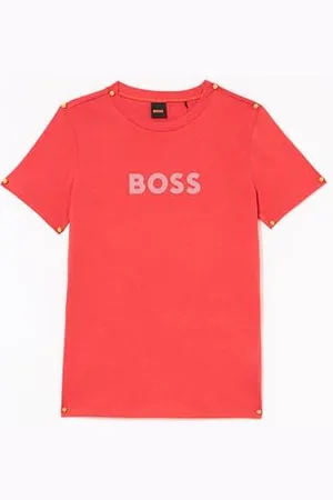 HUGO BOSS Damska koszulka z logo o regularnym kroju, , M