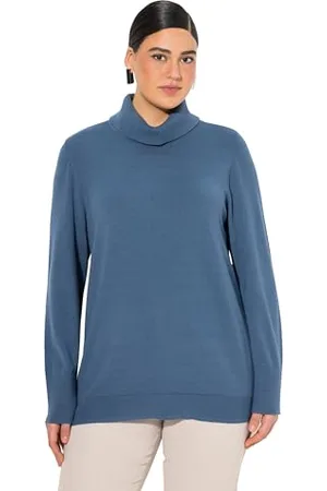 Ulla Popken Damski duży rozmiar, plus size, golf, szerokie prążkowane ściągacze, długi rękaw, , 62-64