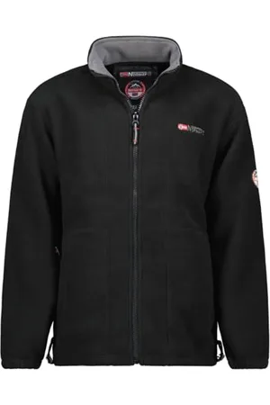 Geographical Norway Torleon Męski gruby polar ciepły zamek błyskawiczny - Kurtka męska ciepła zimowa miękka bluza z podszewką z długim rękawem - idealna na jesień i zimę (czarny, ciemnoszary, M)