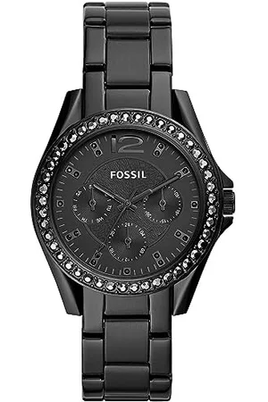 Fossil Riley Zegarek dla kobiet, chronograf z paskiem ze stali nierdzewnej lub skóry