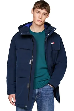 Tommy Hilfiger Męskie płaszcze TJM TECH CANVAS PARKA DM0DM20005 Inne płaszcze, , M, , M
