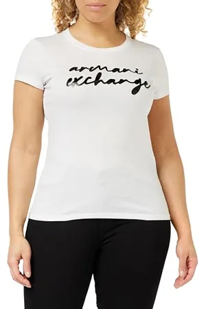Armani Exchange Pima Cotton Signature Logo Tee T-Shirt damski, , XS