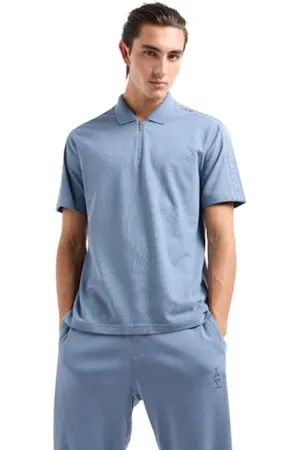 Armani Exchange Męska koszulka polo Ax Stacked Logo Cotton Piquet Zip Up, , L