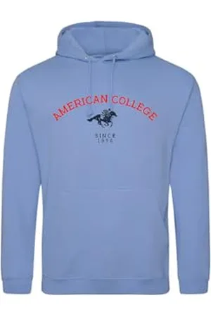 American College Bluza sweter z nadrukiem ciepłe ubrania mieszane mężczyźni i kobiety na co dzień model ACSCW3 Sky Blue S, , S