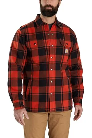 Carhartt Męska koszula z podszewką Sherpa z kołnierzem zapinanym na guziki, , L
