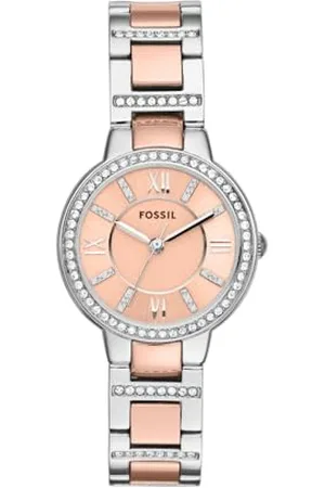 Fossil ES3405 Damski Zegarek Kwarcowy, Ø 30 mm, 2t Srebrny/Różowy