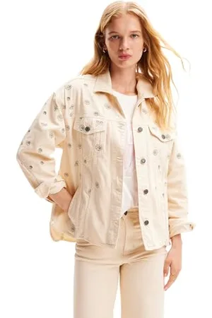Desigual Damska kurtka Chaq_Flowers Woman Denim Trucker Jacket, , S