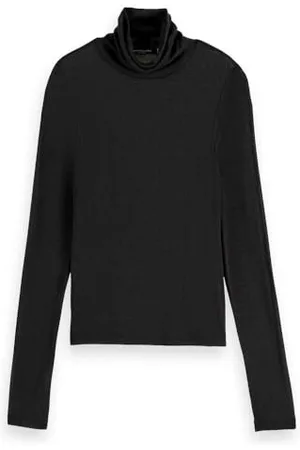 Scotch&Soda Damska koszulka Core Roll Up Neck z długim rękawem, , M