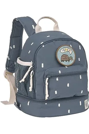 LÄSSIG LÄSSIG Plecak dziecięcy z pasem piersiowym, torba do przedszkola, 27 cm, 4,5 l na górze, 1,5 litra na dole, 3 lata, mini plecak Happy Prints, ciemnoniebieski, , 27 cm, Plecak dziecięcy z