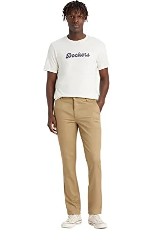 Dockers Męskie spodnie Alpha Original Skinny, Nowy brytyjski khaki, 30W / 32L