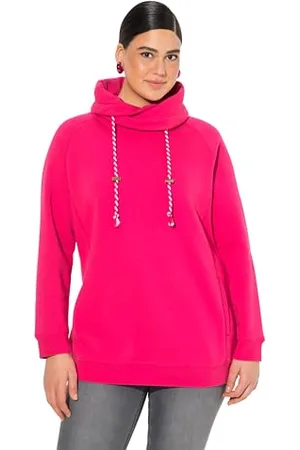 Ulla Popken Bluza damska, duże rozmiary, duże rozmiary, szeroka stójka, kieszenie, raglanowy długi rękaw, , 66-68